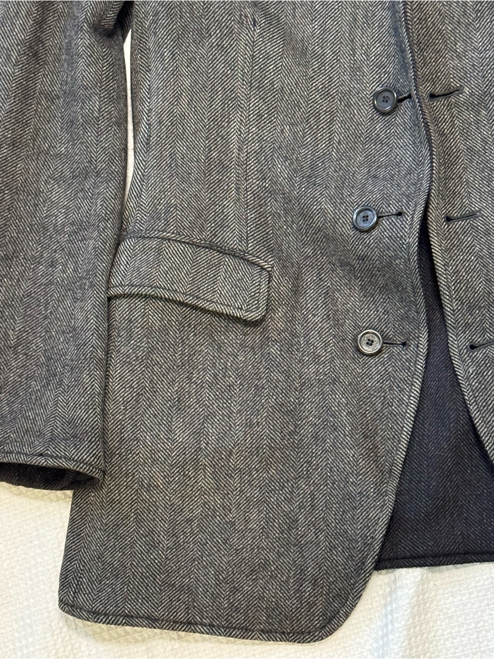 Dolce & Gabbana reversible made in Italy  Men's Gray Herringbone Blazer - Picture 2 of 14
